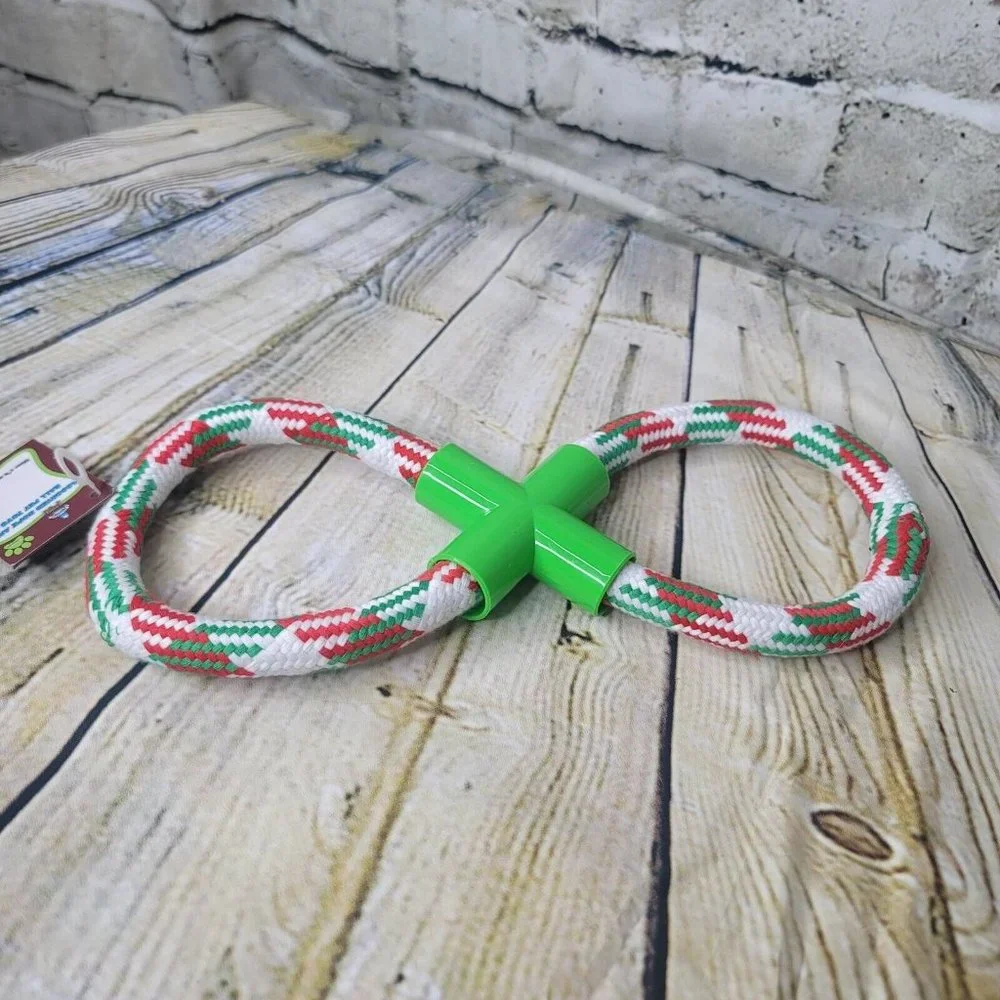 Large Dog Infinity Rope White Green Red JMK 07000